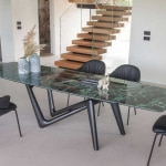 Edge table extensible en céramique "Verde Alpi"