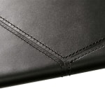 Luxurious and very original executive desk in ebony wood and leather covering. Ferruccio Laviani design, made in Italy. Worldwide delivery office furniture.