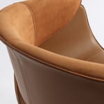 sgabello Airlux in pelle liscia e pelle Nabuk