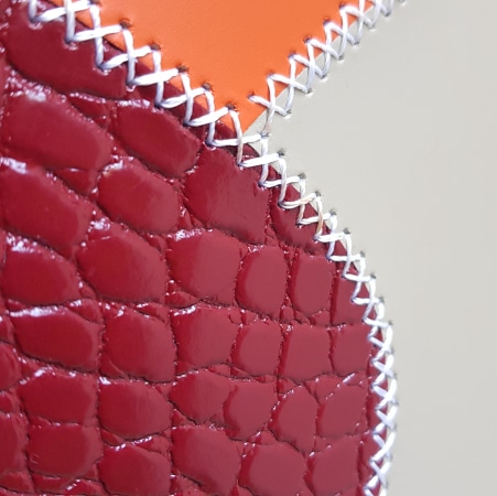 "crocodile" printed leather