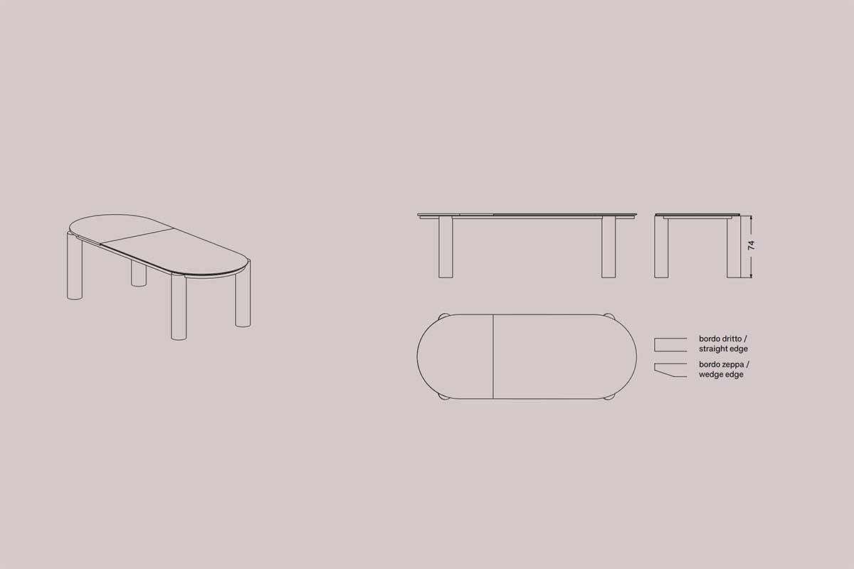 Atlante tavolo ovale