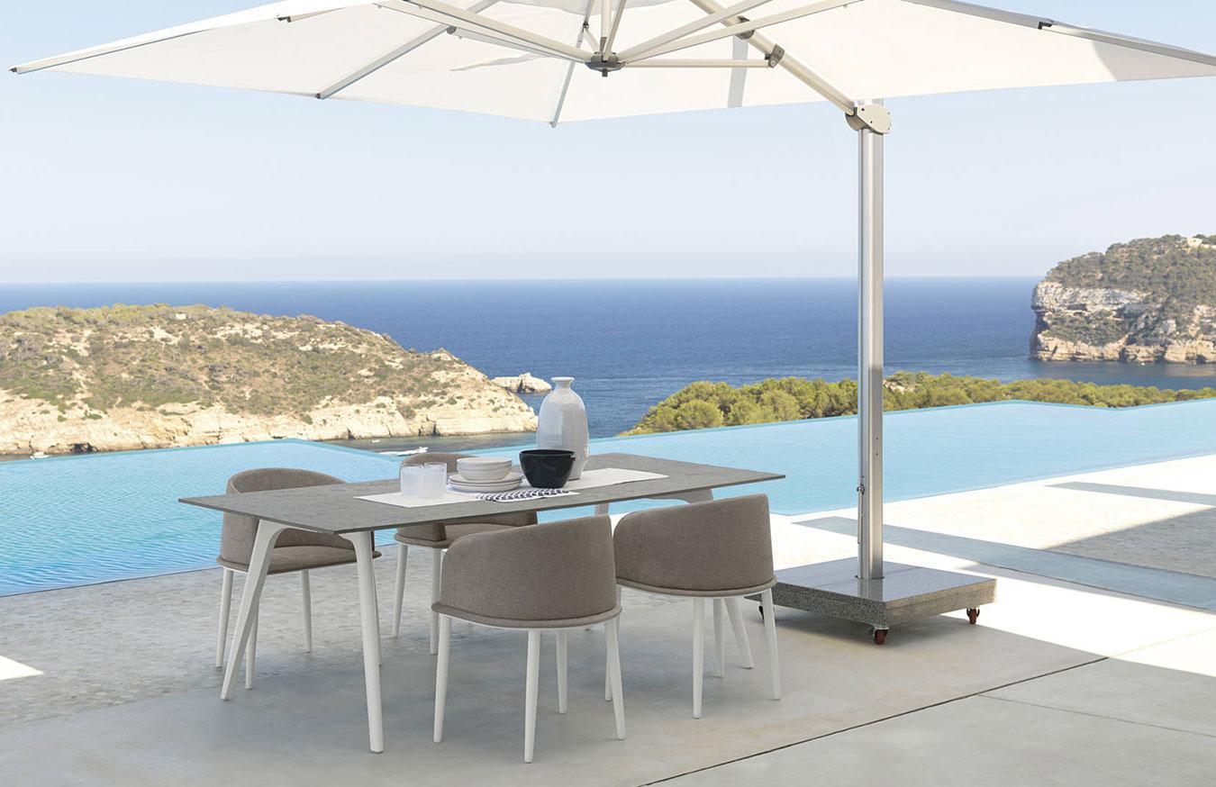 tavolo da pranzo rettangolare da esterno giardino made in italy design prezzi arredamento da esterno lusso marco Acerbis alluminio fibra di cemento
