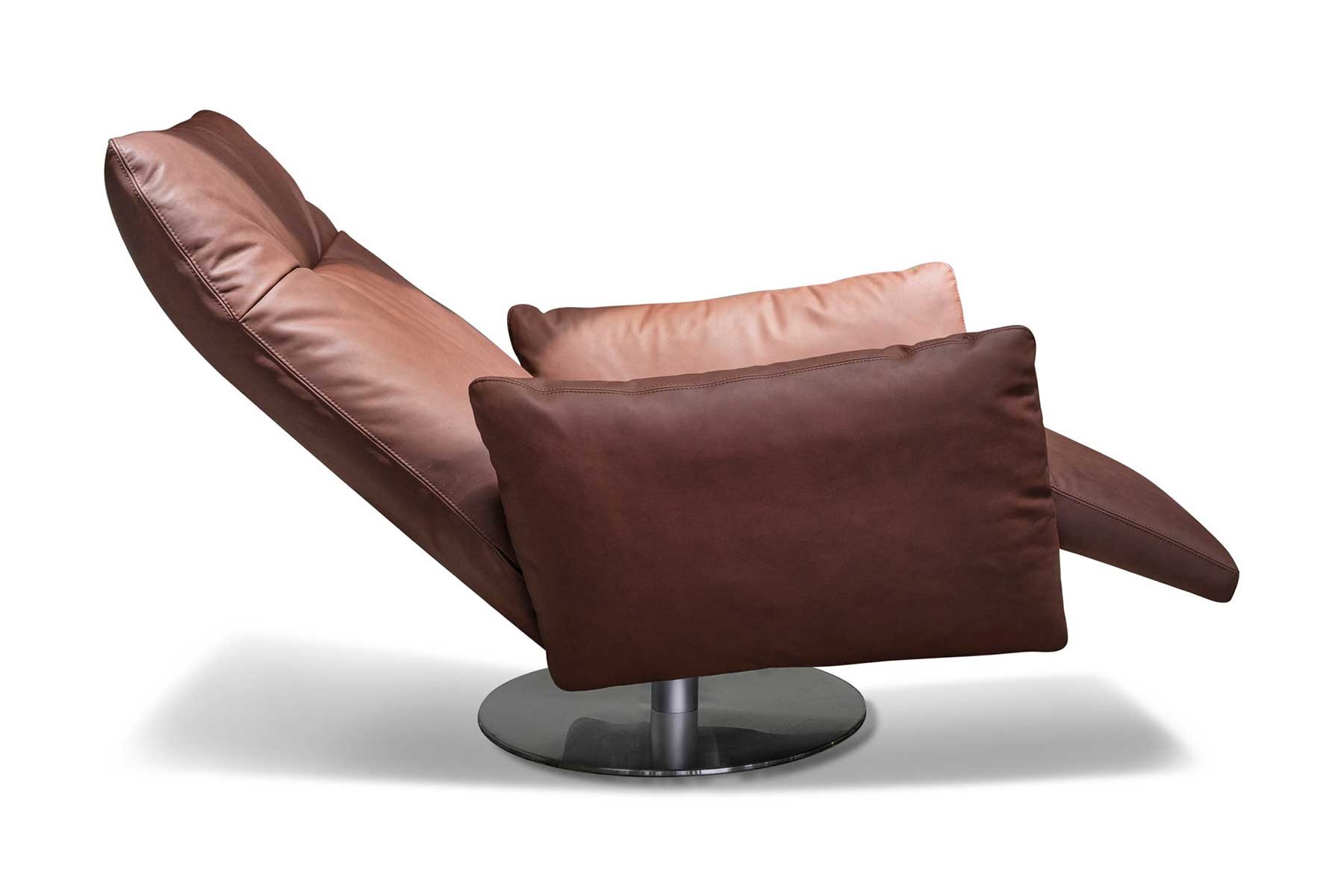 Cloud motorized reclining and swivel relax armchair in leather