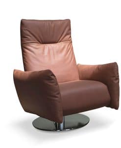 Cloud motorized reclining and swivel relax armchair in leather