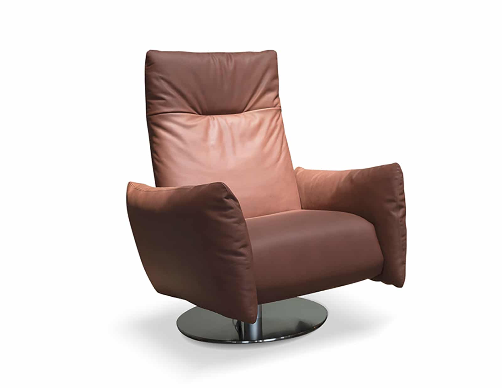 Cloud motorized reclining and swivel relax armchair in leather