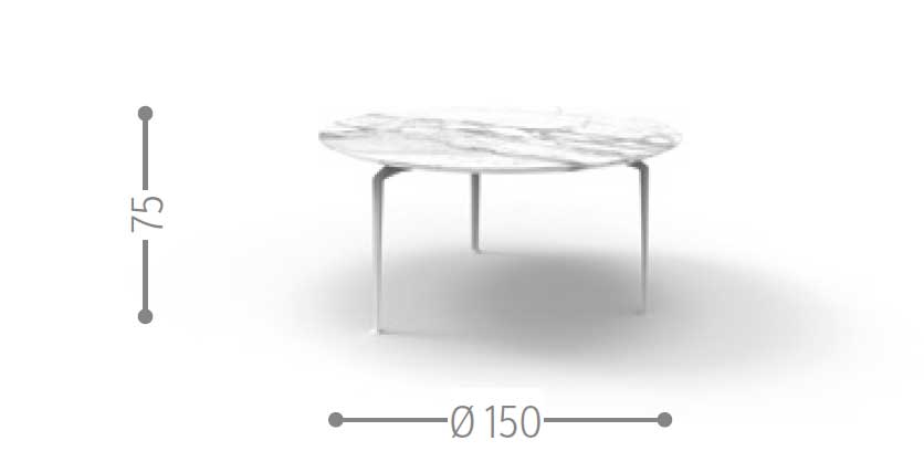 Table ronde de jardin en marbre et aluminium. Vente en ligne de meubles de jardin haut de gamme, design et originaux avec livraison gratuite.