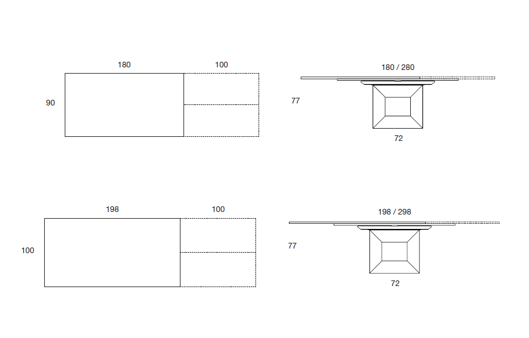 Tavolo da pranzo rettangolare allungabile con ceramica e metallo. Consegna gratuita a domicilio. Made in Italy