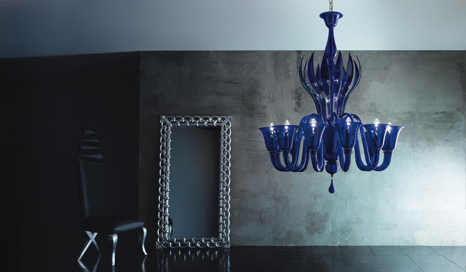 Murano blown glass pendant light. A luxurious lamp to complete your precious furniture. Design Alessandro Lenarda. Online shopping. Free home delivery.
