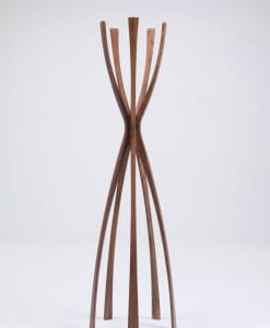 Flam appendiabiti in legno massello - finitura noce Canaletta naturale