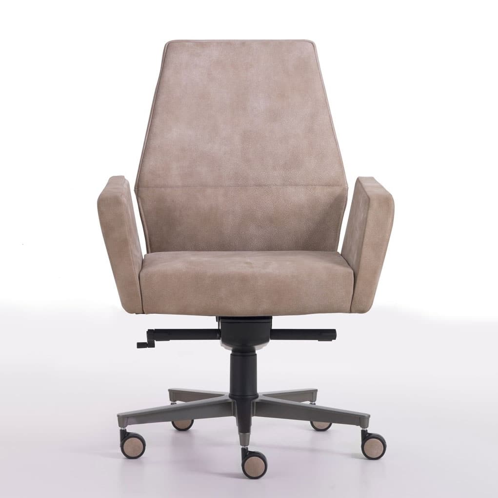 Tonalità calde, un cuoio marrone cognac è il colore del rivestimento di Kefa, poltrona da conferenza in pelle disegnata da Matteo Nunziati. Consegna gratis.