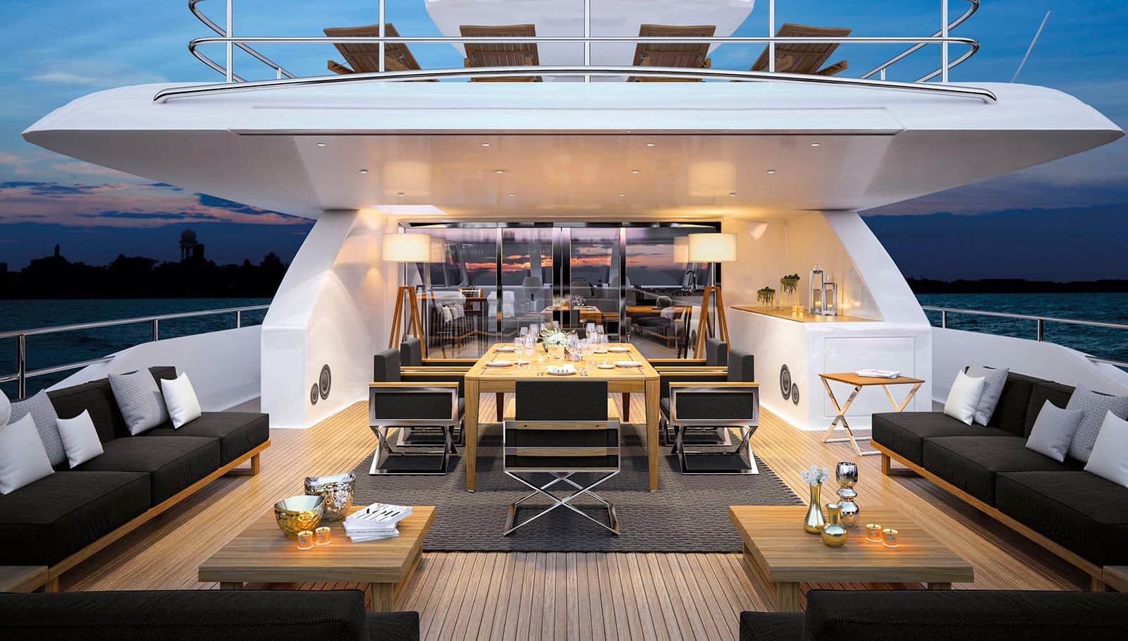 Table rectangulaire de jardin en teak massif Indonésien.Plan et pieds décorés avec détails en acier satiné. Table d'extérieur haut de gamme. Achat en ligne