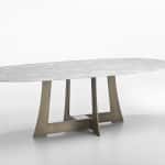 Tavolo da pranzo ovale in marmo. Design Umberto Asnago. Fabbricazione made in Italy. Vendita online di arredamento di lusso. Consegna gratuita.