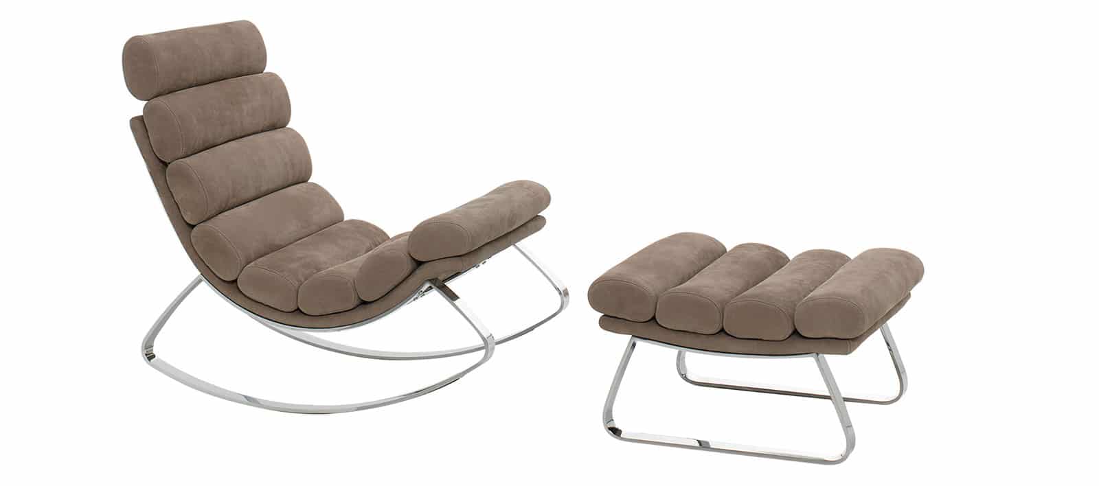 Sedia a dondolo made in Italy. Vendita online di sedie e poltrone di lusso in pelle. Sedie design con consegna gratuita. Design Stefano Conficconi.