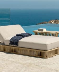 Chaise longue da esterno in alluminio e corda beige. Comprate online i nostri mobili da giardino design e di alta qualità con consegna gratuita.