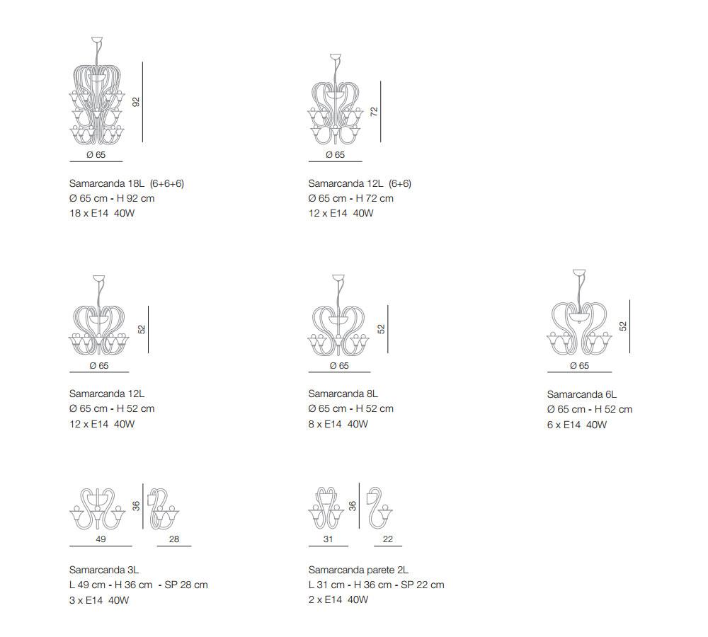 Samarcanda-6 L suspension en verre soufflé de Murano – Image 2