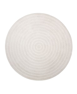 Tappeto rotondo Cortina Sfera Ivory: motivo concentrico e comfort tattile