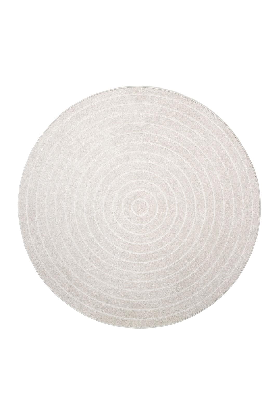 Tappeto rotondo Cortina Sfera Ivory: motivo concentrico e comfort tattile