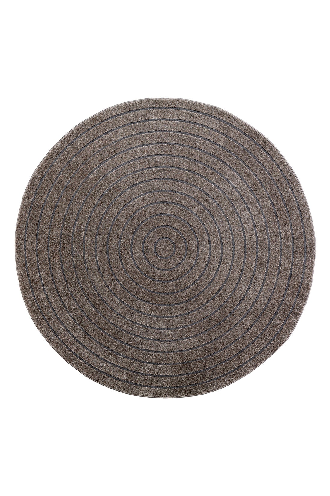 Tapis rond taupe Cortina Sfera Taupe, velours 9 mm