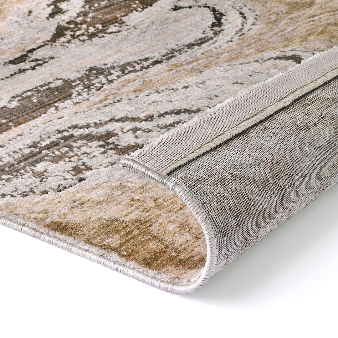 Tappeto rettangolare Elixir 530/RD9 E grigio chiaro sabbia con motivo a onde