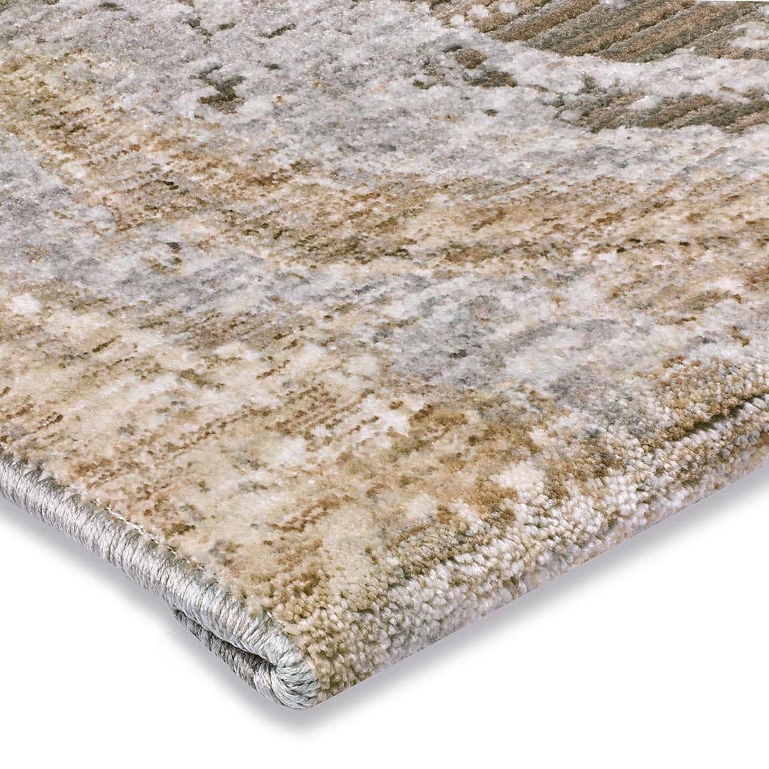 Tappeto rettangolare Elixir 530/RD9 E grigio chiaro sabbia con motivo a onde