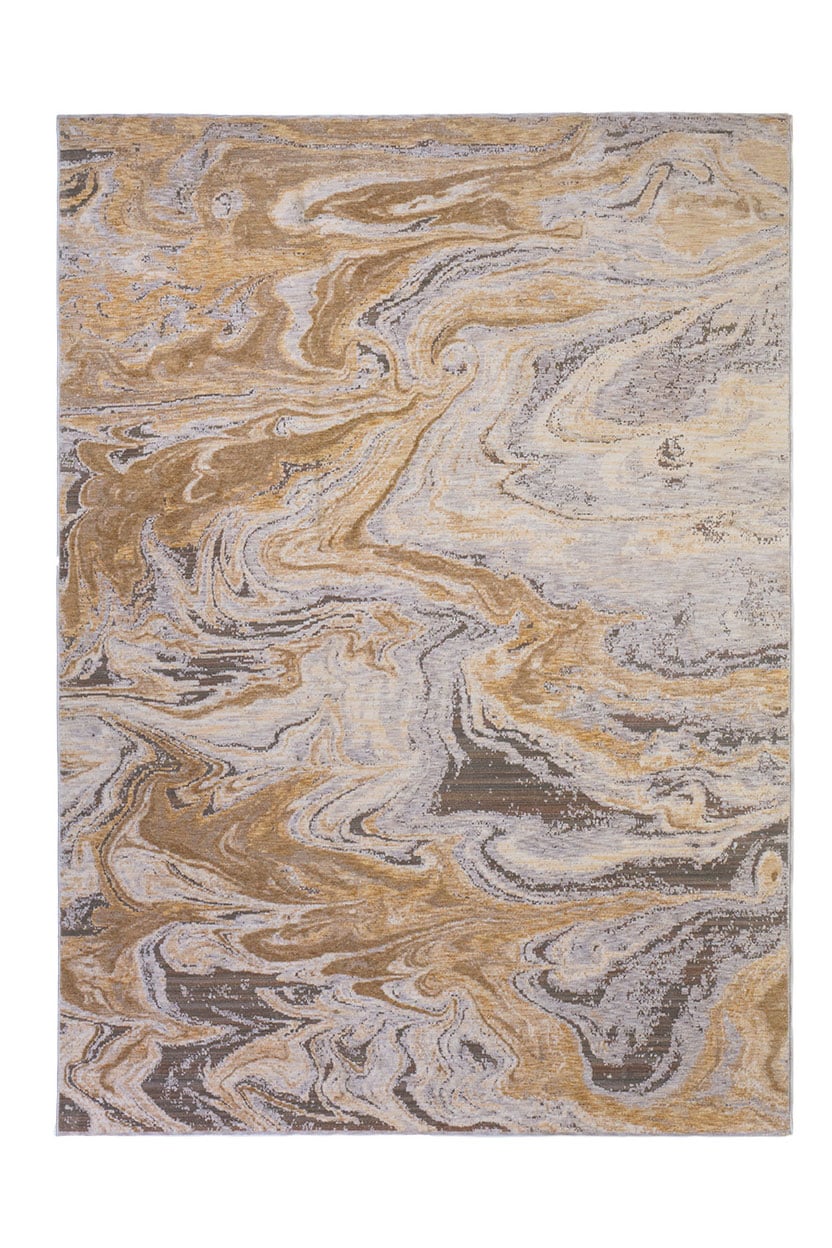 Tappeto rettangolare Elixir 530/RD9 E grigio chiaro sabbia con motivo a onde