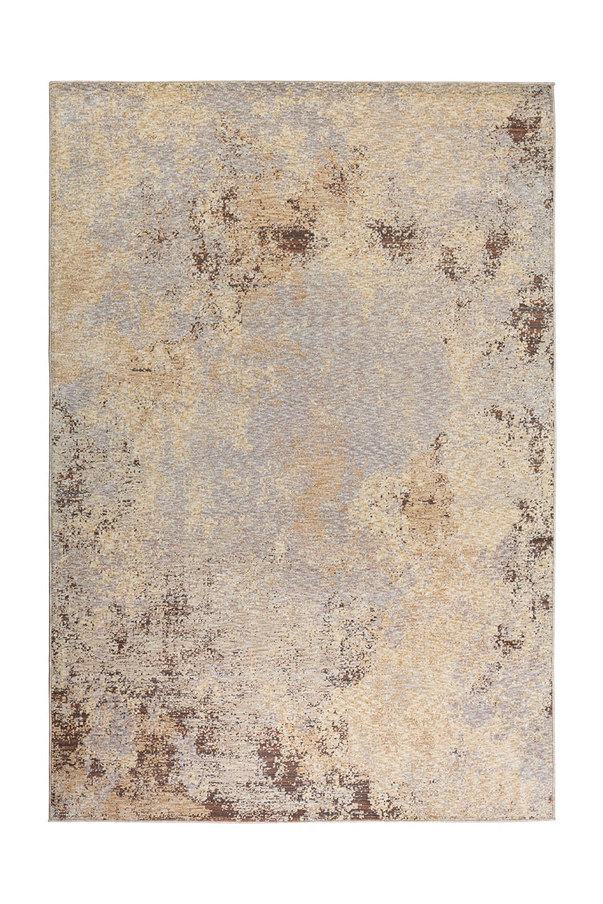 Tapis rectangulaire beige/sable avec motif tacheté, modèle Elixir 50/RD9 J