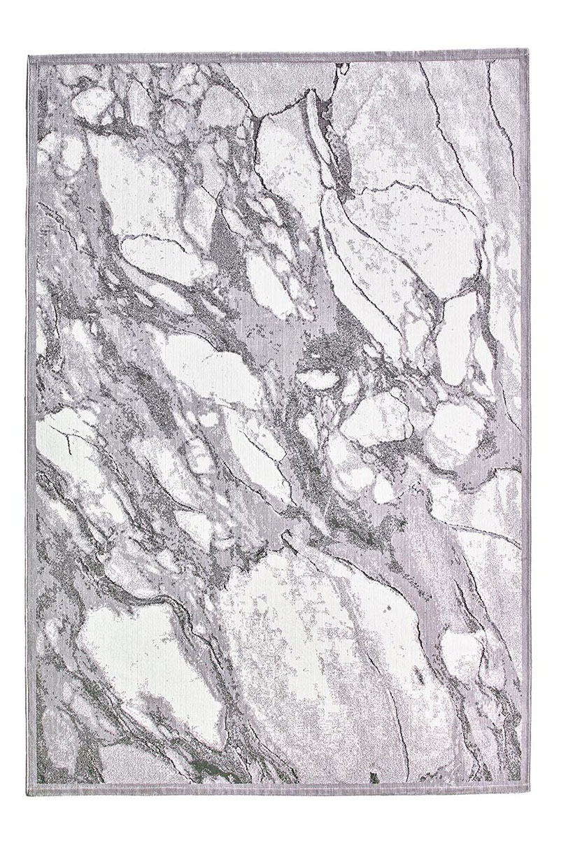 Tapis rectangulaire gris avec motif marbré