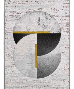 Tappeto Gabrielle 858X/Q13 geometrico grigio nero bianco oro