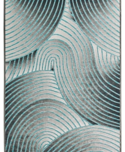 Tappeto Gabrielle 901L/Q13 curve concentriche grigio e turchese