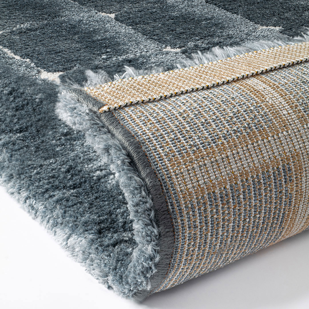 Tapis rectangulaire Venere 2 Bleu – polyester recyclé, velours 25 mm