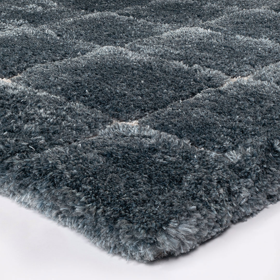 Tapis rectangulaire Venere 2 Bleu – polyester recyclé, velours 25 mm