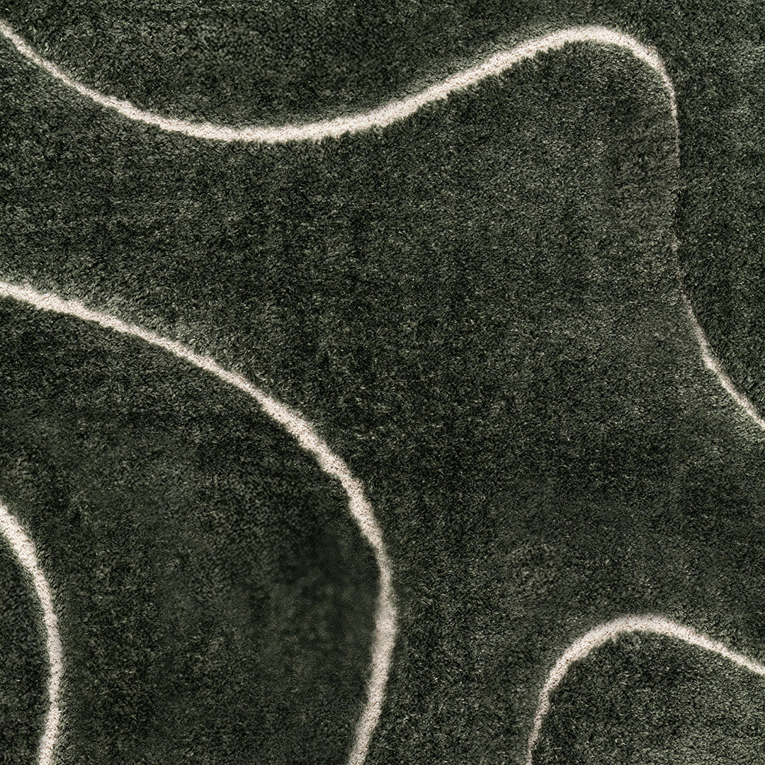 Tapis rectangulaire Venere 3 Vert – polyester recyclé, velours 25 mm