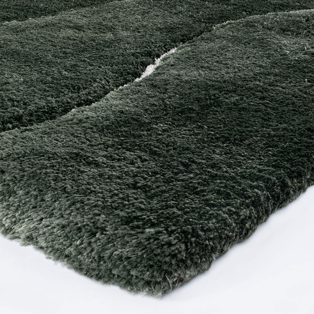 Tapis rectangulaire Venere 3 Vert – polyester recyclé, velours 25 mm