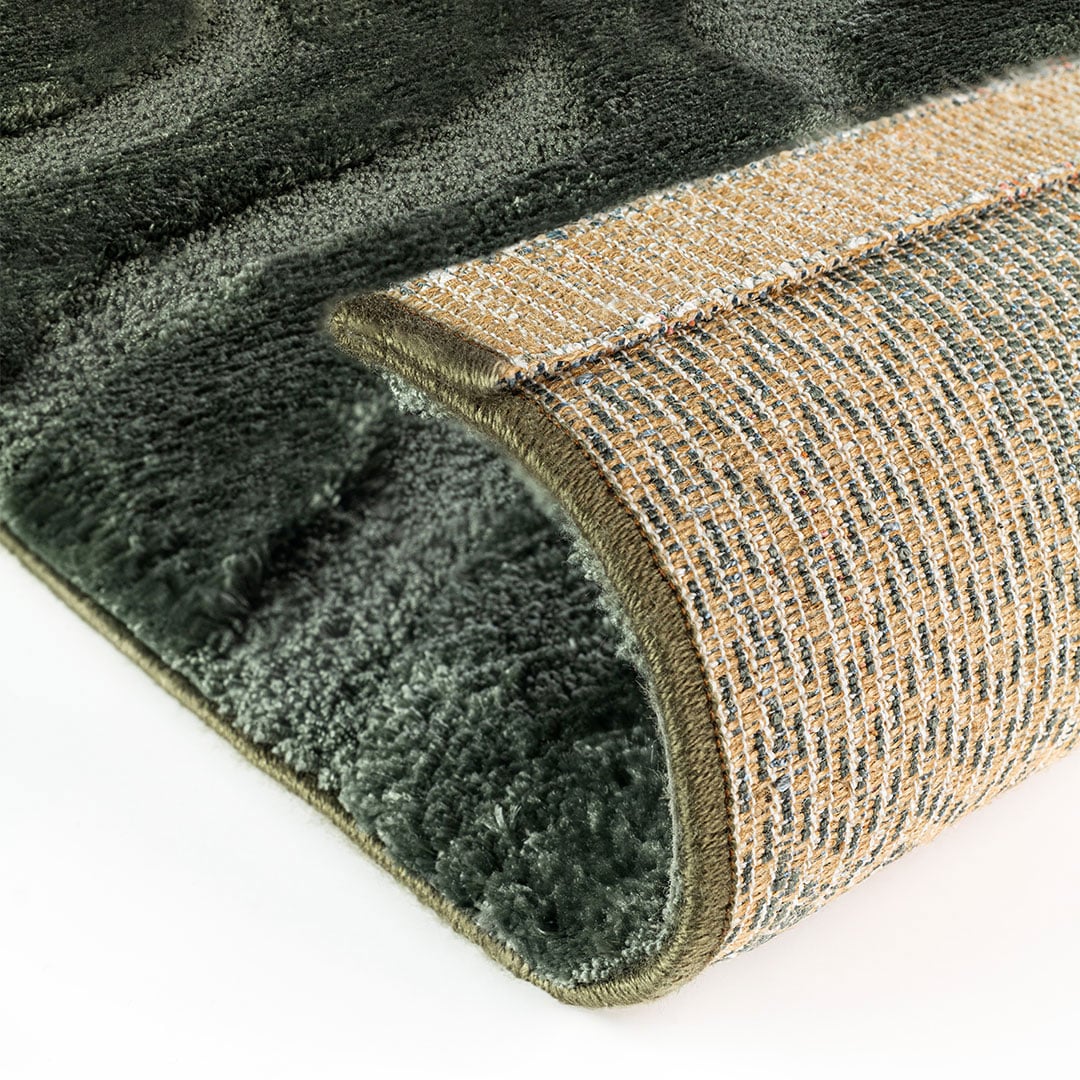 Tapis rectangulaire Venere Vert Forêt – polyester recyclé, velours 25 mm