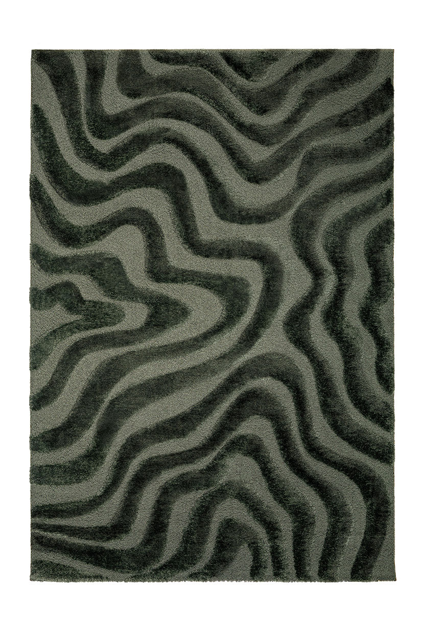 Tapis rectangulaire Venere Vert Forêt – polyester recyclé, velours 25 mm