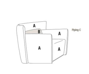 Tulip Poltrona in pelle schema tecnico